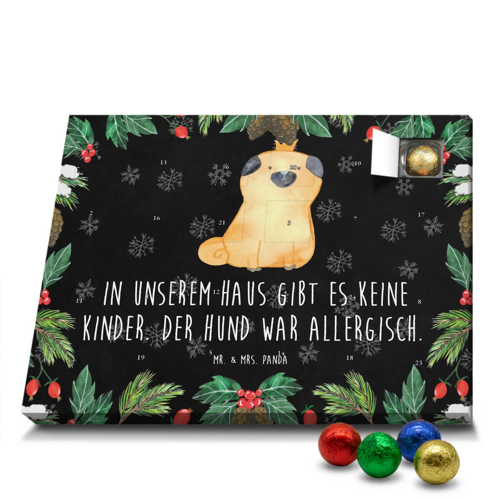 Chocolate advent calendar pug Crown mutt, dog sayings, love dogs, dog mama, funny gifts for dog owners, woof, what do you give a dog lover, dog breed, Christmas gifts for dogs, gifts for dogs, bag with dog print, love for dogs, hound, dog decorative items, childless, allergic, dog owners. Saying, Pug, house rules