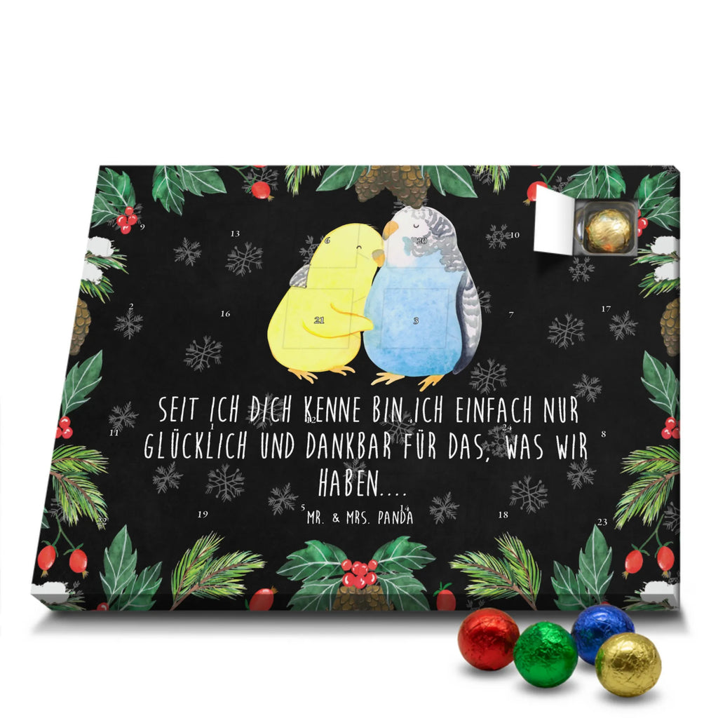 Chocolate advent calendar Parakeets in love Loving, Marriage, Proposal of marriage, anniversary gift, Together, Love gift, gift for her, gift for him, Two, trust, budgie, closeness, cuddling, birds