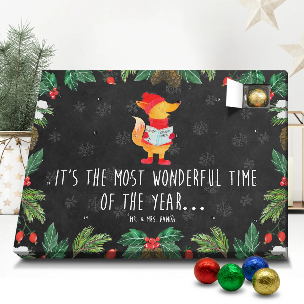 Chocolate advent calendar Fox Singer Christmas time, snow