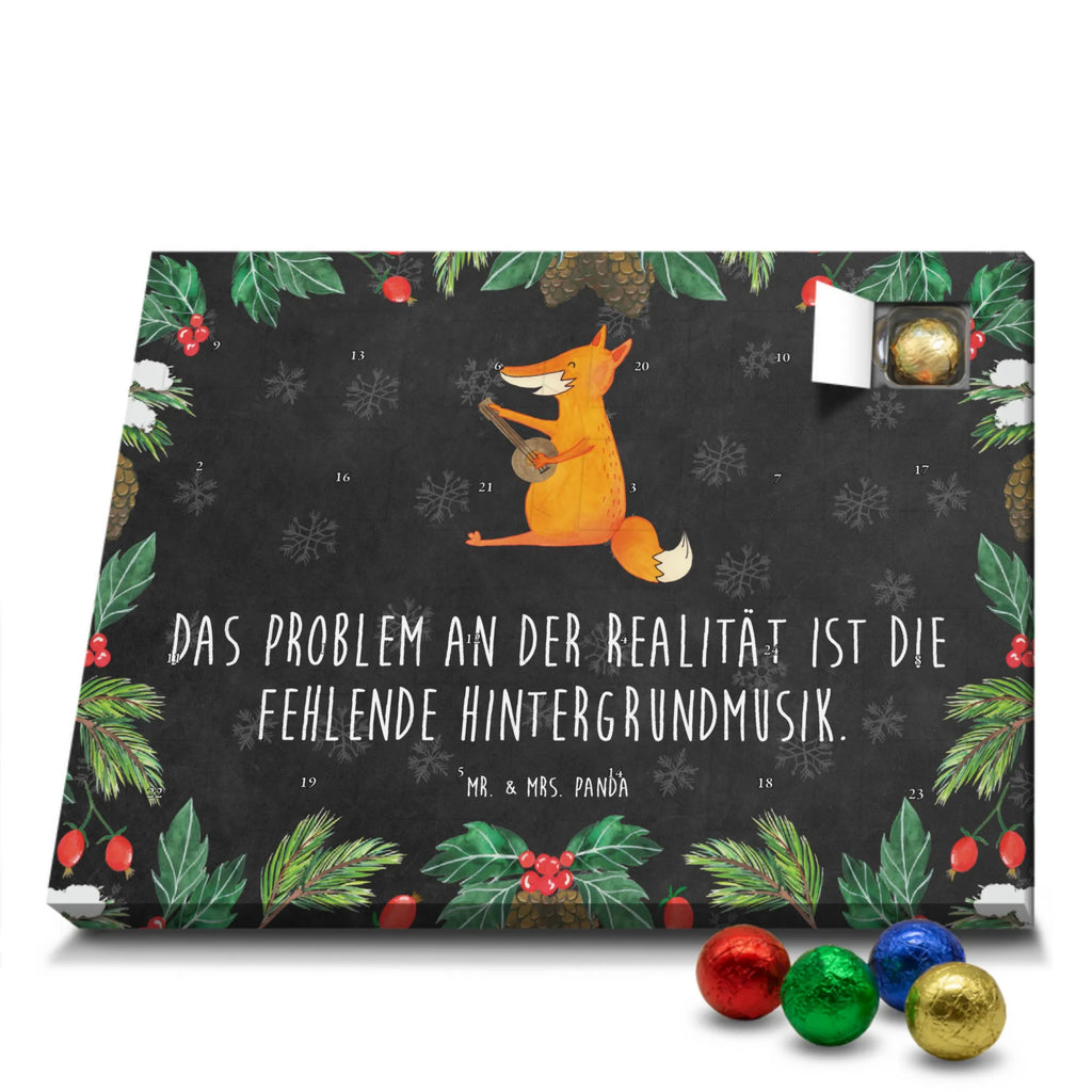 Chocolate advent calendar Fox guitar forest wildlife, clever as a fox, foxes, animal lover, music saying, singer, gift musician, guitar, musician