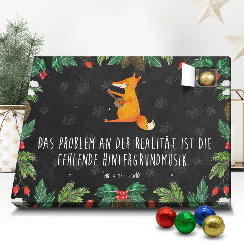 Chocolate advent calendar Fox guitar forest wildlife, clever as a fox, foxes, animal lover, music saying, singer, gift musician, guitar, musician