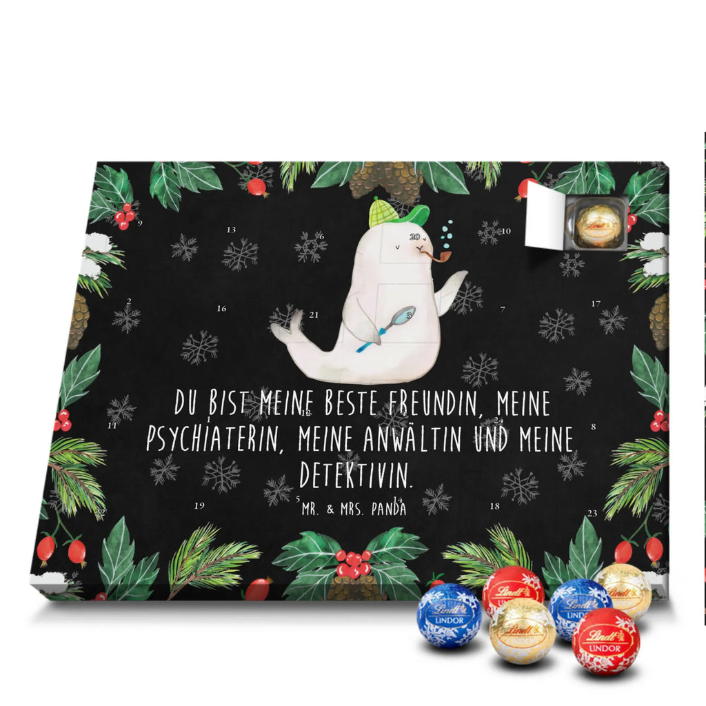 Chocolate advent calendar seal sherlock cute animal motives, gift ideas, hand drawn, small animals, gifts, funny sayings, animal lover, cute, special gifts, good mood, card