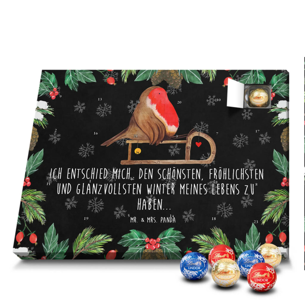 Chocolate advent calendar robin Sleds Christmas time, snow, bird, sleigh