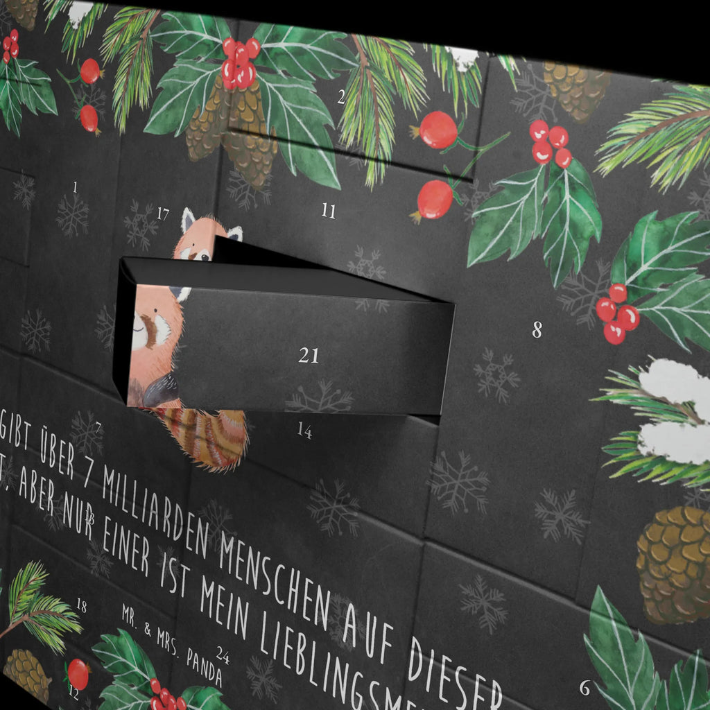 Fillable advent calendar red panda card, gift ideas, gifts, animal lover, special gifts, cute animal motives, hand drawn, small animals, good mood, cute, funny sayings, favourite person, red, darling, heart