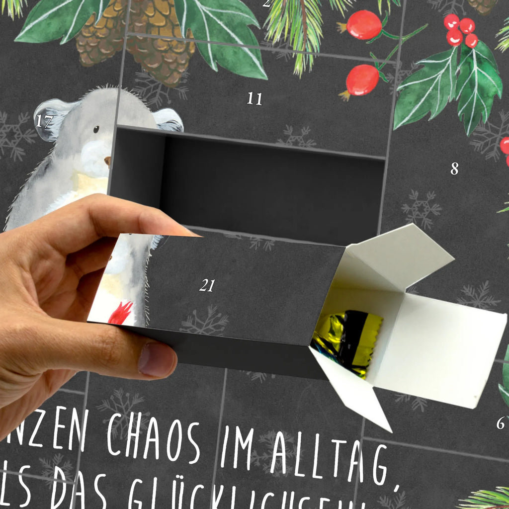 Fillable advent calendar chinchilla flower card, gift ideas, gifts, animal lover, special gifts, cute animal motives, hand drawn, small animals, good mood, cute, funny sayings, being sad, grief, heartache, office life