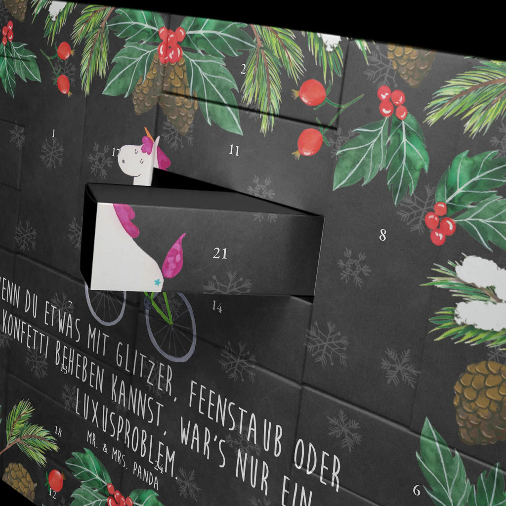 Fillable advent calendar unicorn cyclist cyclist gift, grief, confetti, cycling, fairy dust, present, wheel, love affliction, luxury problem