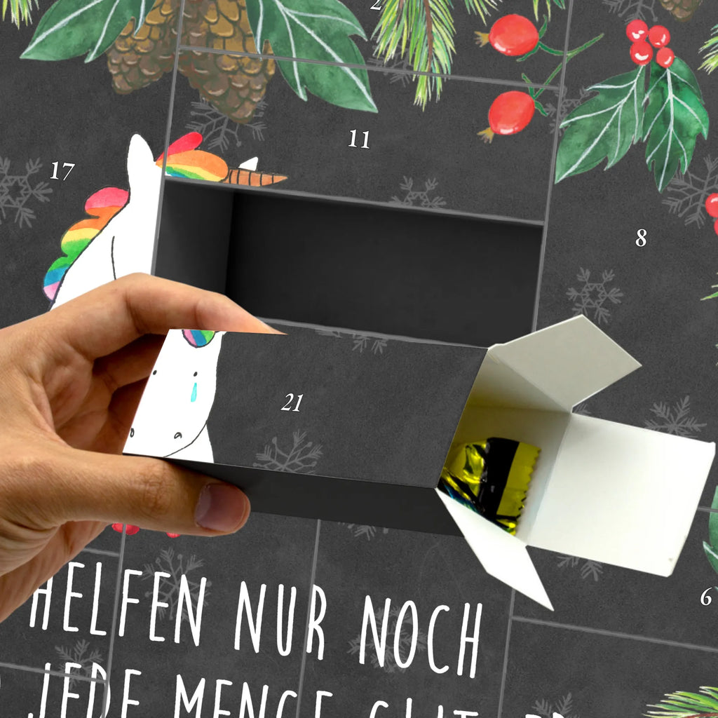 Fillable advent calendar unicorn Sad grief, friends, flower, consoling, Friendship, greeting card