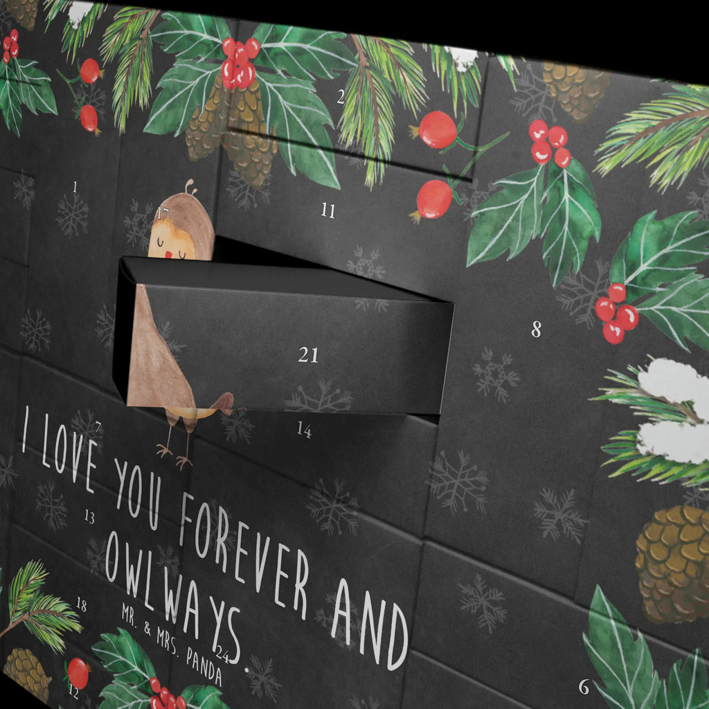 Fillable advent calendar Owl Satisfied gift ideas, birthday present, owl decor, illustrated, romantic gift, bird, forest animal, nocturnal, Wedding anniversary gift, Love saying, Owl saying, Romantic, Saying beautiful, Pun funny, Owl deco