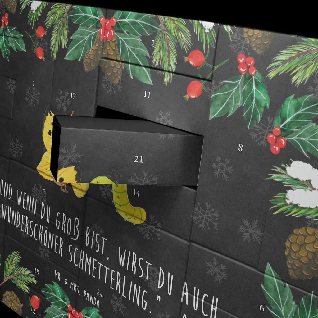 Fillable advent calendar Caterpillar butterfly card, gift ideas, gifts, animal lover, special gifts, cute animal motives, hand drawn, small animals, good mood, cute, funny sayings, lemon butterfly, butterfly, hat, growing up, cocoon, beauty, Caterpillar, development