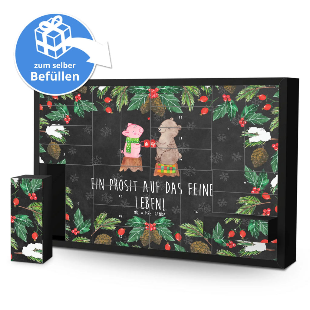 Fillable advent calendar Glowing Pig Bash snow, Christmas time