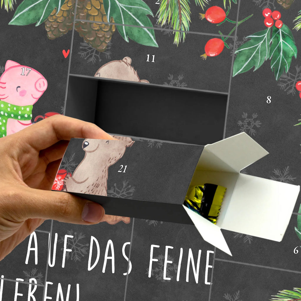 Fillable advent calendar Glowing Pig Bash snow, Christmas time