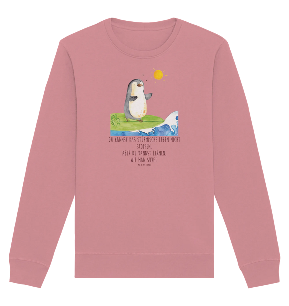 Organic Pullover Penguin surfer Pullover, Pullover Männer, Pullover Frauen, Sweatshirt, Sweatshirt Männer, Sweatshirt Frauen, Unisex, Pinguin, Pinguine, surfen, Surfer, Hawaii, Urlaub, Wellen, Wellen reiten, Portugal