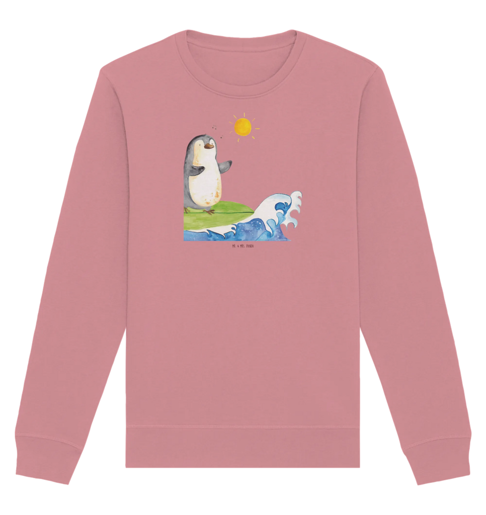 Organic Pullover Penguin surfer Pullover, Pullover Männer, Pullover Frauen, Sweatshirt, Sweatshirt Männer, Sweatshirt Frauen, Unisex, Pinguin, Pinguine, surfen, Surfer, Hawaii, Urlaub, Wellen, Wellen reiten, Portugal