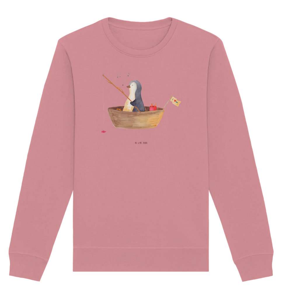 Organic Pullover Penguin fishing boat Pullover, Pullover Männer, Pullover Frauen, Sweatshirt, Sweatshirt Männer, Sweatshirt Frauen, Unisex, Pinguin, Pinguine, Angeln, Boot, Angelboot, Lebenslust, Leben, genießen, Motivation, Neustart, Neuanfang, Trennung, Scheidung, Geschenkidee Liebeskummer