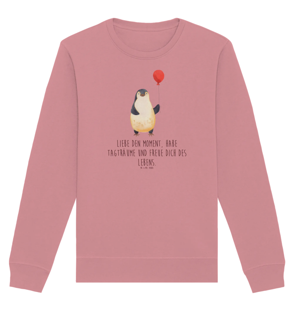 Organiczny Sweter pingwin balon Pullover, Pullover Männer, Pullover Frauen, Sweatshirt, Sweatshirt Männer, Sweatshirt Frauen, Unisex, Pinguin, Pinguine, Luftballon, Tagträume, Lebenslust, Geschenk Freundin, Geschenkidee, beste Freundin, Motivation, Neustart, neues Leben, Liebe, Glück