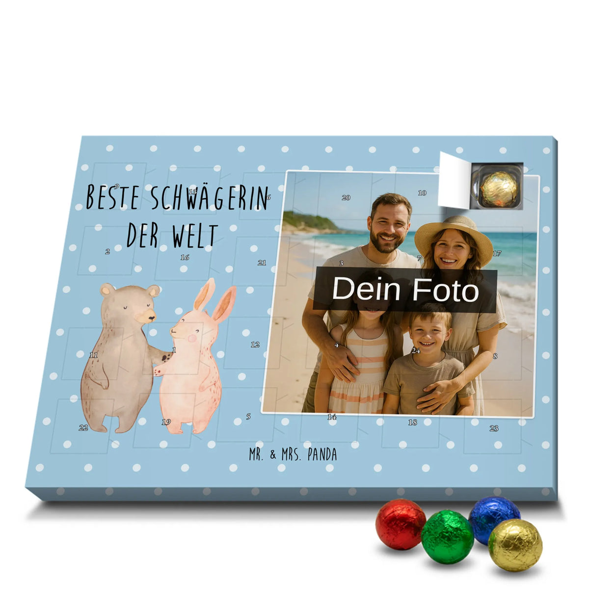 Personalisierter Schoko Foto Adventskalender Hase Beste Schwägerin der Welt|p:1848076|h:4efa8d2892e4f46dc17c459a1cdaef9e