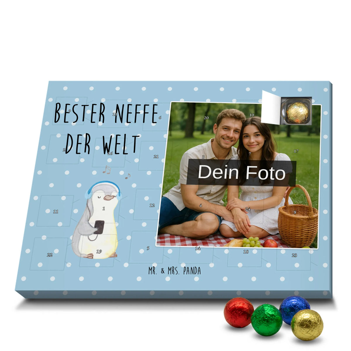 Personalisierter Schoko Foto Adventskalender Pinguin Bester Neffe der Welt Foto Adventskalender, Fotokalender Advent, Personalisierter Schoko Foto Adventskalender, Schoko Foto Adventskalender, Foto Schokoladen Adventskalender, Geschenkidee, für, Schenken, Geschenktipp, Bedanken, Freude machen, Geschenk, Geburtstag, Mitbringsel, Danke, Geburtstagsgeschenk, Dankeschön, Patentonkel, Tante, Neffe, Onkel, Patenkind, Taufe, Sohn Der Schwester, Sohn Des Bruders, Bester, Patentante