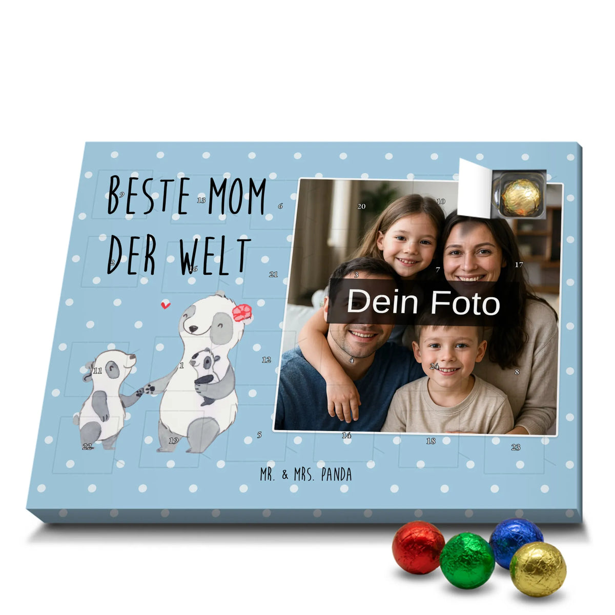 Personalisierter Schoko Foto Adventskalender Panda Beste Mom der Welt Foto Schokoladen Adventskalender, Schoko Foto Adventskalender, Personalisierter Schoko Foto Adventskalender, Foto Adventskalender, Fotokalender Advent, Geschenkidee, für, Schenken, Geschenktipp, Bedanken, Freude machen, Geschenk, Geburtstag, Mitbringsel, Danke, Geburtstagsgeschenk, Dankeschön, Muttertag, Mommy, Beste, Supermama, Mom, Sohn, Mama, Tochter, Mutti, Mutter, Mami, Beste Mama, Ma