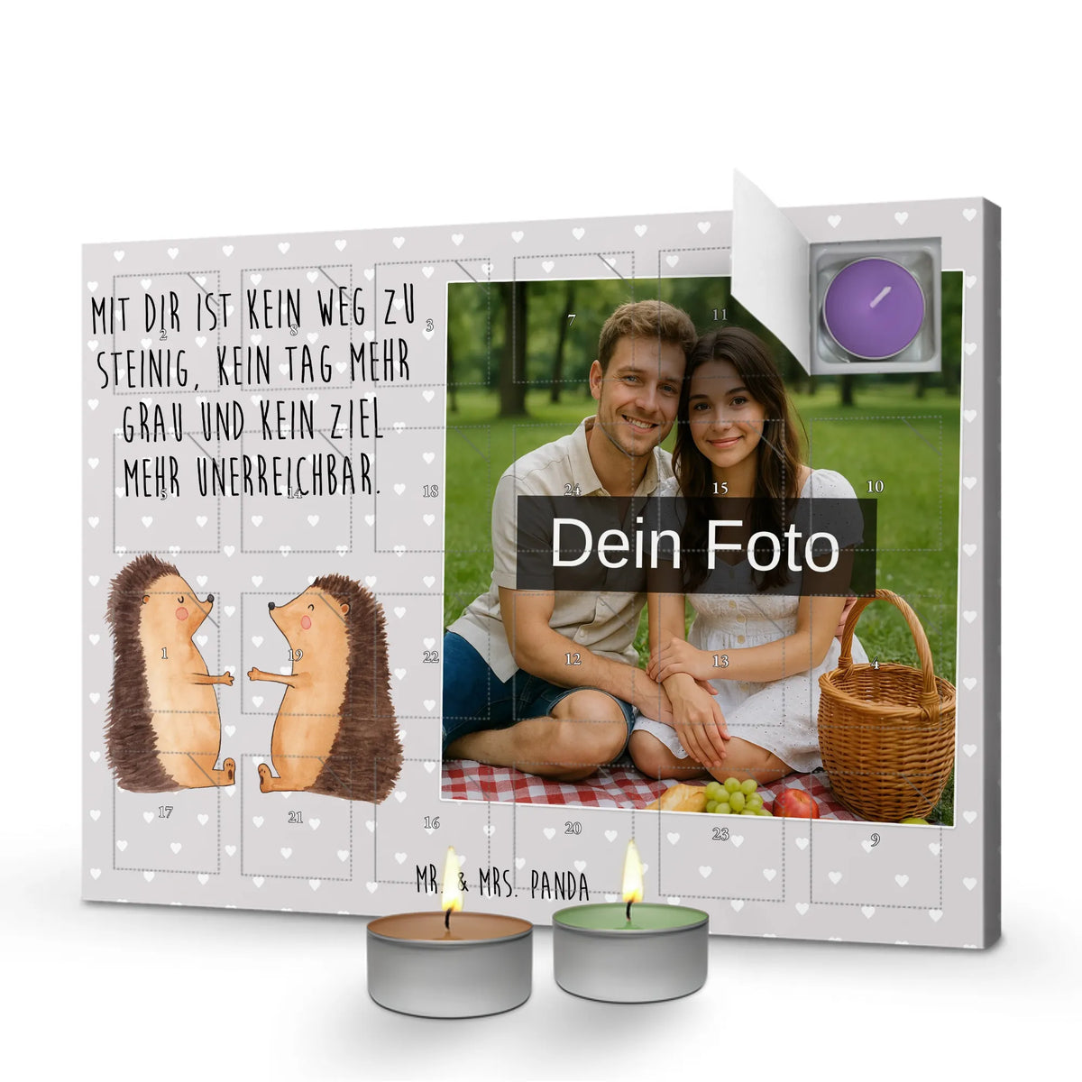  Miłość jeży Personalisierter Duftkerzen Foto Adventskalender, Freundin, Jahrestag, Verlobung, Liebesgeschenk, Ehefrau, Heiratsantrag, Heiraten, Hocheitstag, Freund, Ehemann, Partner, Liebe, Igel, Verlobt, Liebesbeweis, Verheiratet, Hochzeit, Geschenk, Hochzeitstag, Verliebt