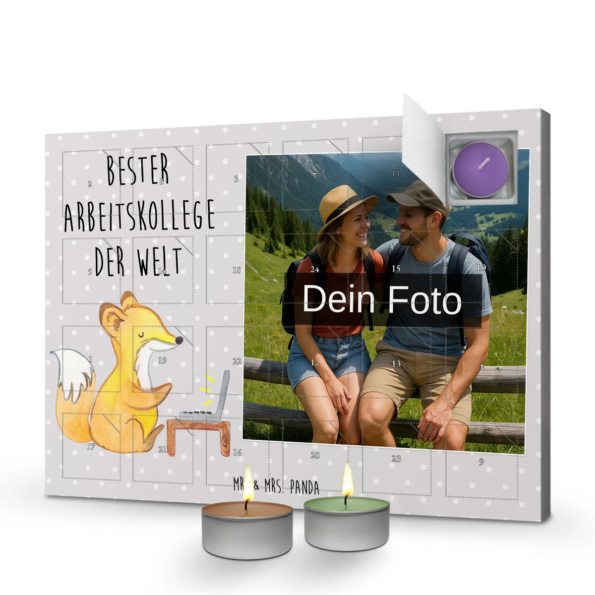  Fox Best colleague in the world Personalisierter Duftkerzen Foto Adventskalender, Geschenkidee, Geschenk, Schenken, Mitbringsel, Geburtstag, Geburtstagsgeschenk, für, Danke, Dankeschön, Bedanken, Freude machen, Geschenktipp, Berufsgenosse, Mitarbeiter, Arbeit, Beruf, Ruhestand, Büro, Abschiedsgeschenk, Kollege, Arbeitskollege