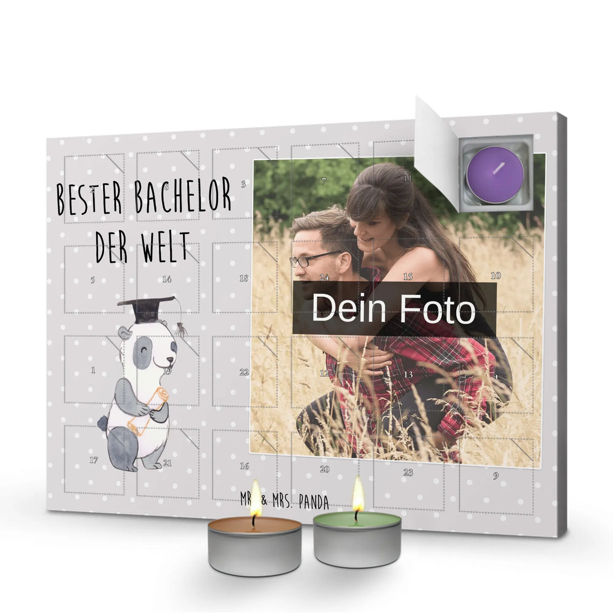  panda Best bachelor in the world Personalisierter Duftkerzen Foto Adventskalender, Mitbringsel, Danke, Bedanken, Geschenktipp, Freude machen, Schenken, für, Geschenk, Geschenkidee, Geburtstag, Geburtstagsgeschenk, Dankeschön, Bachelor, Lustig, Hochschule, Uni, Student, Studienabschluss, Spaß, Alumni, Sohn, Universität, Witzig, Musterschüler, Studenten, Abschluss, Studium