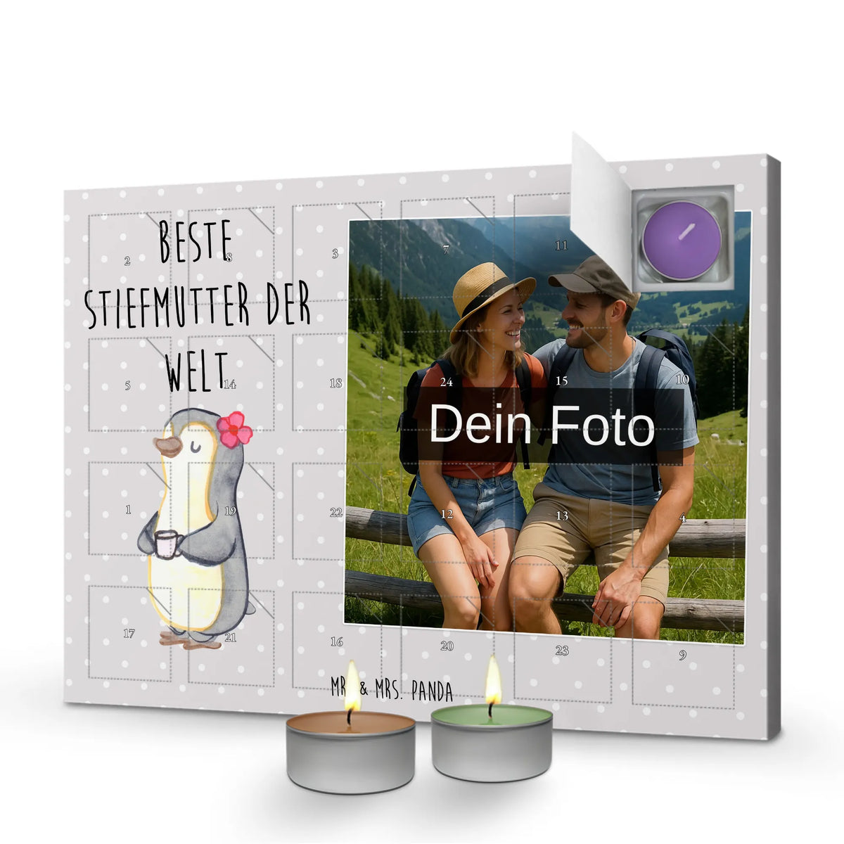  penguin Best stepmom in the world Personalisierter Duftkerzen Foto Adventskalender, Mitbringsel, Danke, Bedanken, Geschenktipp, Freude machen, Schenken, für, Geschenk, Geschenkidee, Geburtstag, Geburtstagsgeschenk, Dankeschön, Mami, Mama, Mutti, Stiefmutter, Beste, Sohn, Muttertag, Stief Mutter, Mutter, Stiefmama, Tochter