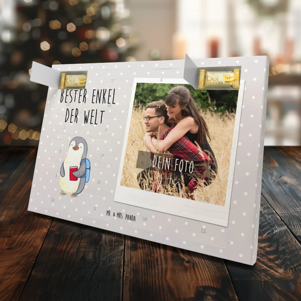 Personalisierter Marzipan Foto Adventskalender Pinguin Bester Enkel der Welt Personalisierter Marzipan Foto Adventskalender, für, Dankeschön, Geschenk, Schenken, Geburtstag, Geburtstagsgeschenk, Geschenkidee, Danke, Bedanken, Mitbringsel, Freude machen, Geschenktipp, Enkelsohn, Opa, Enkel, Enkelkind, Großsohn, Taufe, Kind von Sohn, Oma, Kind von Tochter