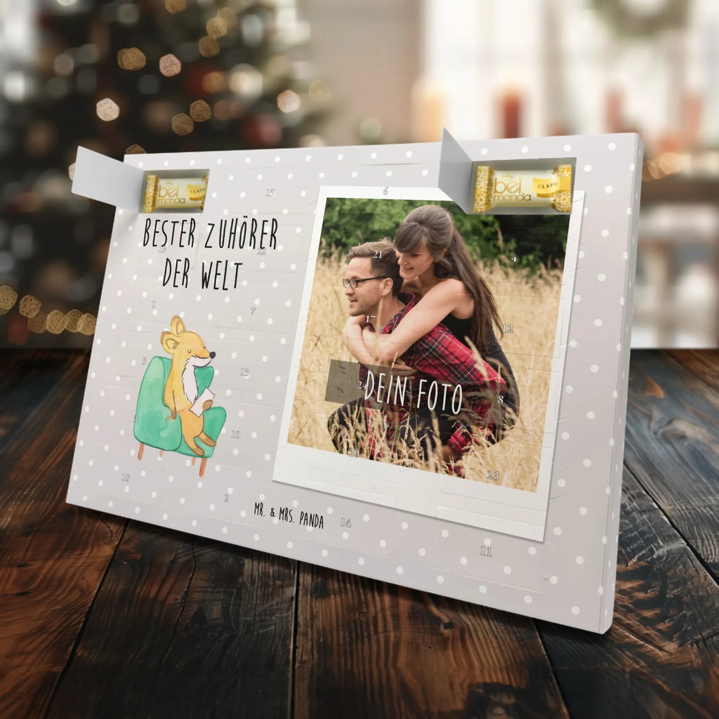 Personalisierter Marzipan Foto Adventskalender Fuchs Bester Zuhörer der Welt Personalisierter Marzipan Foto Adventskalender, für, Dankeschön, Geschenk, Schenken, Geburtstag, Geburtstagsgeschenk, Geschenkidee, Danke, Bedanken, Mitbringsel, Freude machen, Geschenktipp, Freundin, Hilfsbereit, Freund, Zuhörer, Hilfe, offenes Ohr