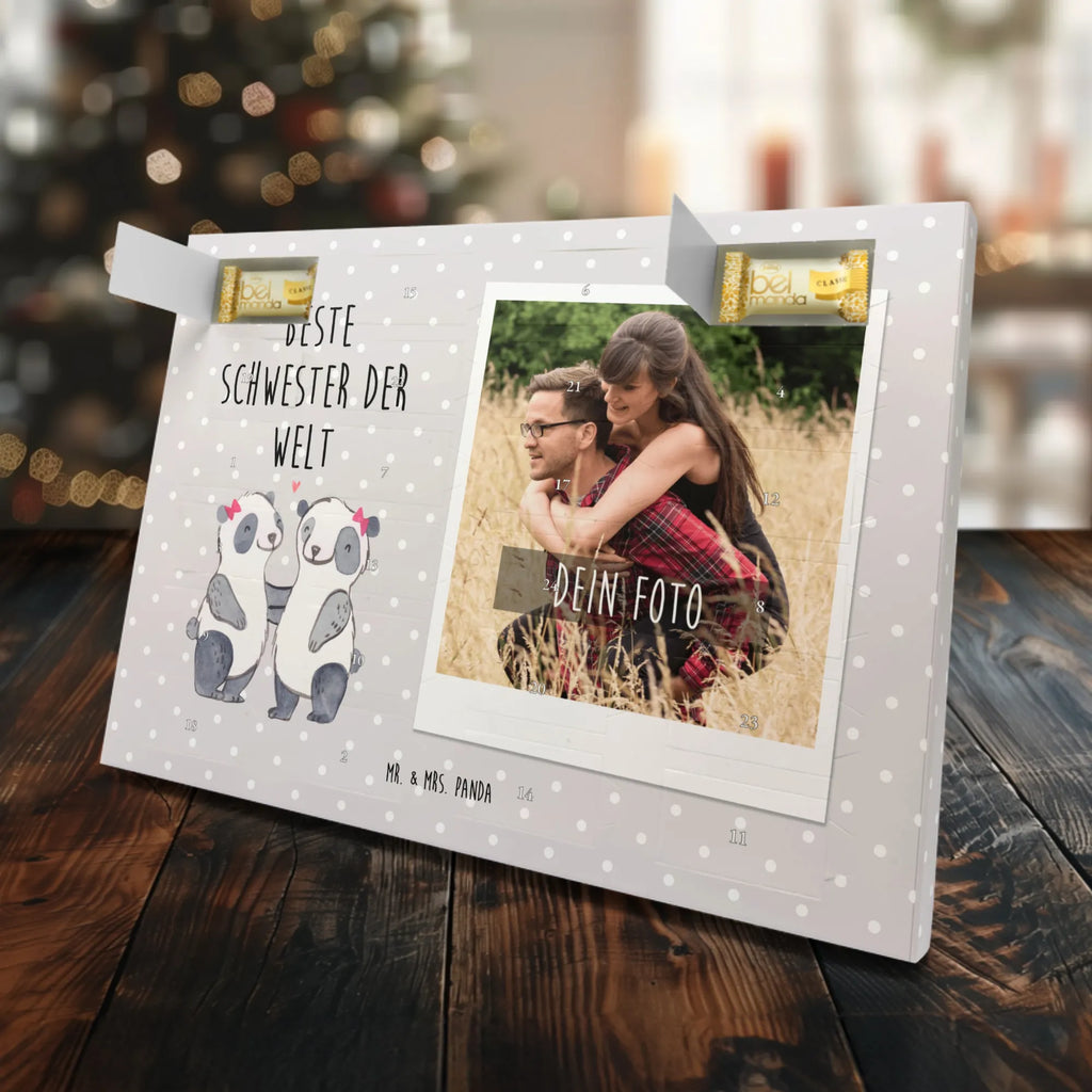 Personalisierter Marzipan Foto Adventskalender Panda Beste Schwester der Welt Personalisierter Marzipan Foto Adventskalender, für, Dankeschön, Geschenk, Schenken, Geburtstag, Geburtstagsgeschenk, Geschenkidee, Danke, Bedanken, Mitbringsel, Freude machen, Geschenktipp, Schwesterherz, Kinder, Sister, Familie, Geschwister, Kleinigkeit, Schwestern, Beste, Tochter, Schwester, Liebe