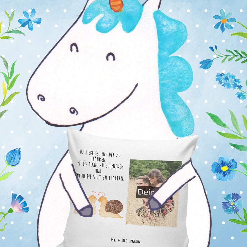 Personalized Photo Pillow Snails in love Personalisiertes Foto Kissen, Liebe, Partner, Freund, Freundin, Ehemann, Ehefrau, Heiraten, Verlobung, Heiratsantrag, Liebesgeschenk, Jahrestag, Hocheitstag