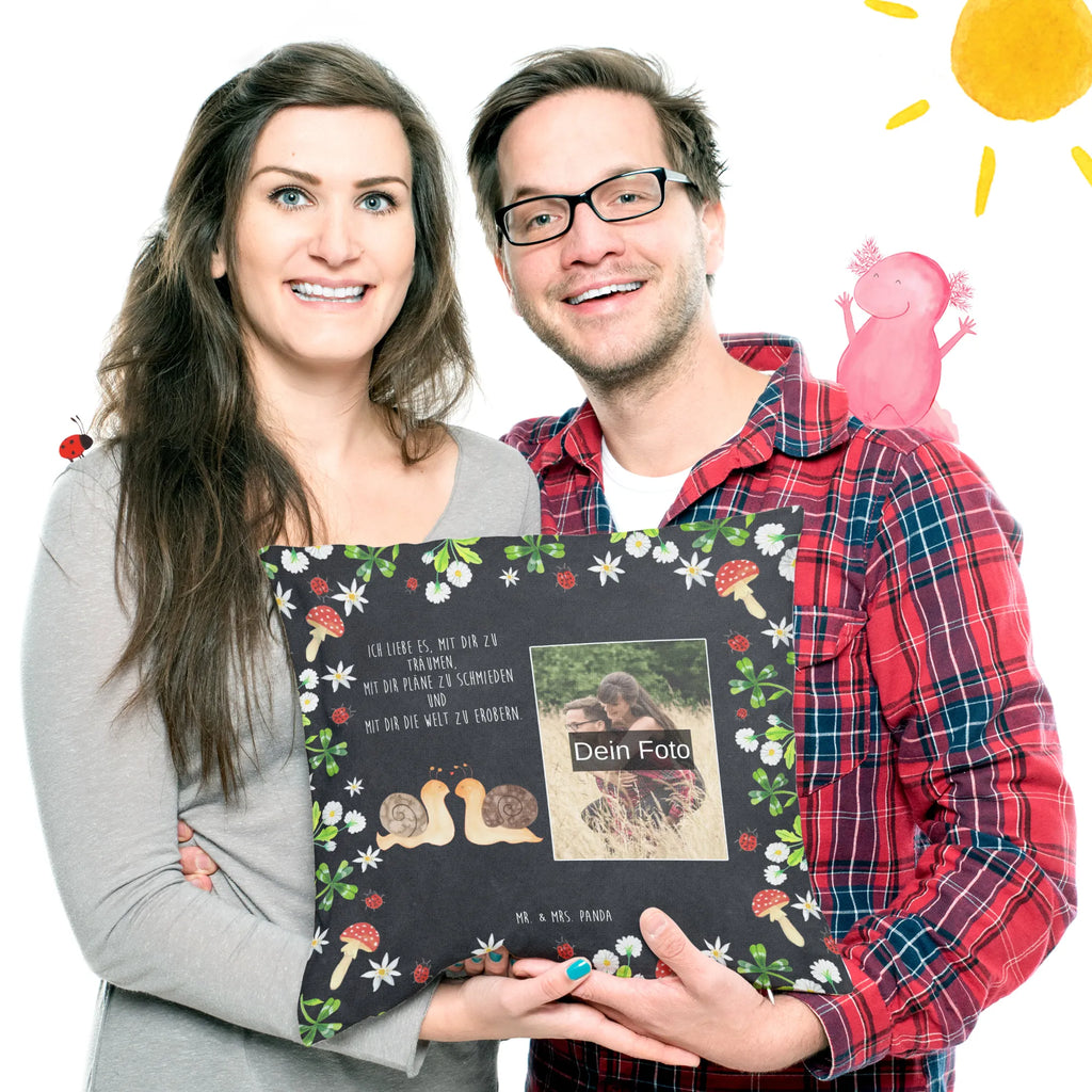 Personalized Photo Pillow Snails in love Personalisiertes Foto Kissen, Liebe, Partner, Freund, Freundin, Ehemann, Ehefrau, Heiraten, Verlobung, Heiratsantrag, Liebesgeschenk, Jahrestag, Hocheitstag