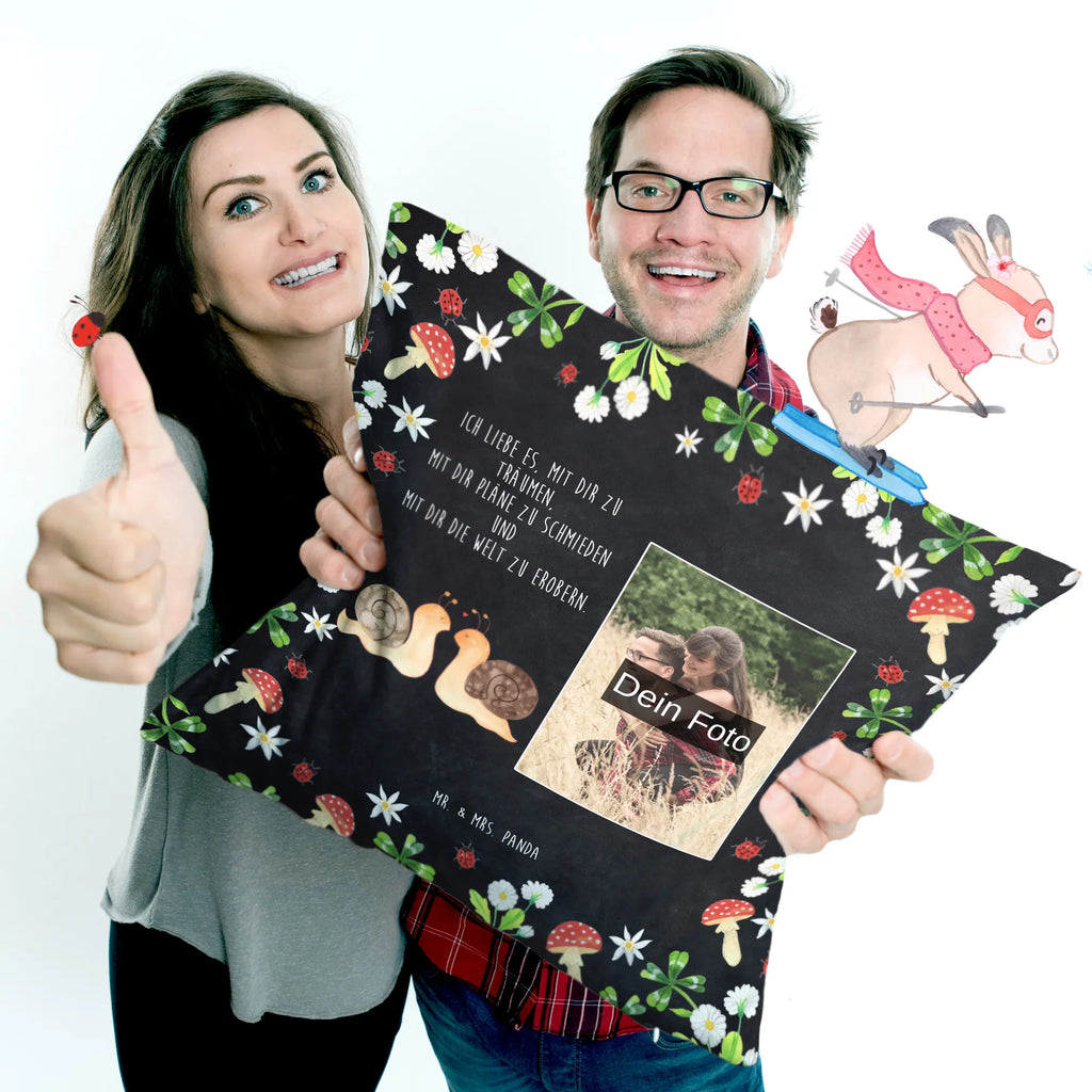 Personalized Photo Pillow Snails in love Personalisiertes Foto Kissen, Liebe, Partner, Freund, Freundin, Ehemann, Ehefrau, Heiraten, Verlobung, Heiratsantrag, Liebesgeschenk, Jahrestag, Hocheitstag