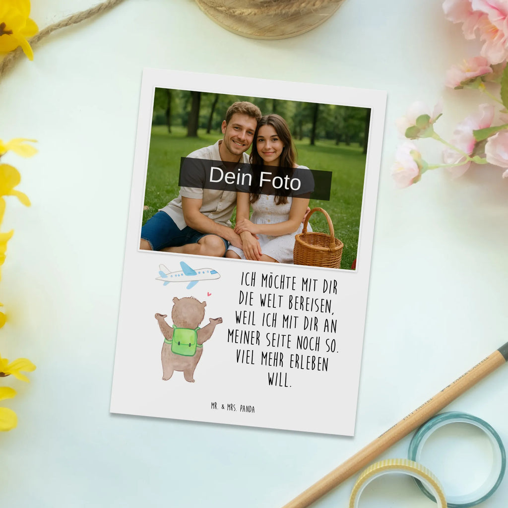 Personalized Photo Postcard bear Airplane Personalisierte Foto Postkarte, Liebe, Partner, Freund, Freundin, Ehemann, Ehefrau, Heiraten, Verlobung, Heiratsantrag, Liebesgeschenk, Jahrestag, Hocheitstag, Hochzeitstag, Geschenk für Freundin, für Männer, Valentinstag, für Ehemann, Mitbringsel, Geschenk für Partner, Geschenk für Frauen, Liebesbeweis