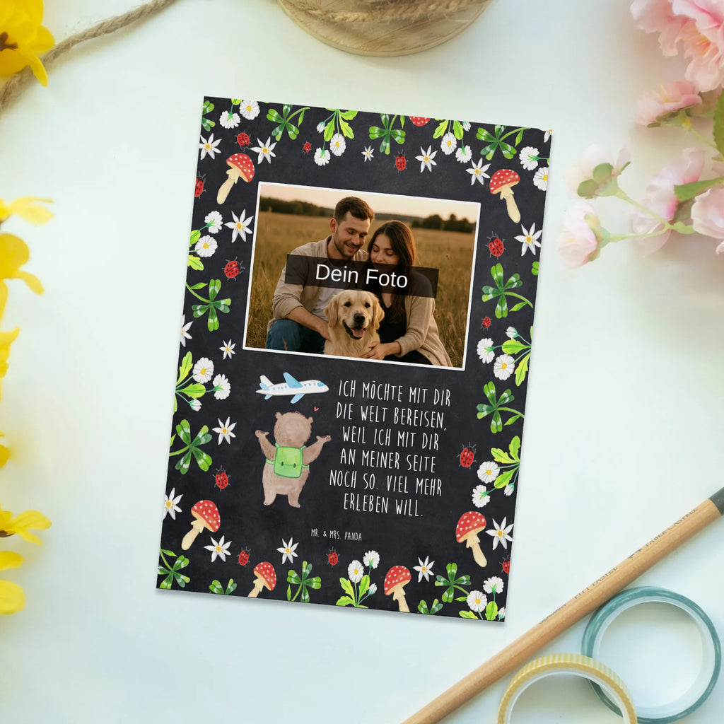 Personalized Photo Postcard bear Airplane Personalisierte Foto Postkarte, Liebe, Partner, Freund, Freundin, Ehemann, Ehefrau, Heiraten, Verlobung, Heiratsantrag, Liebesgeschenk, Jahrestag, Hocheitstag, Hochzeitstag, Geschenk für Freundin, für Männer, Valentinstag, für Ehemann, Mitbringsel, Geschenk für Partner, Geschenk für Frauen, Liebesbeweis