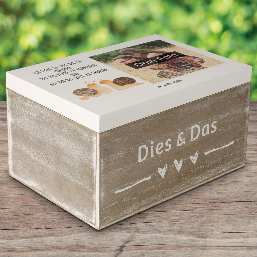 Personalized Photo Wooden Box Snails in love Personalisierte Foto Holzkiste, Liebe, Partner, Freund, Freundin, Ehemann, Ehefrau, Heiraten, Verlobung, Heiratsantrag, Liebesgeschenk, Jahrestag, Hocheitstag