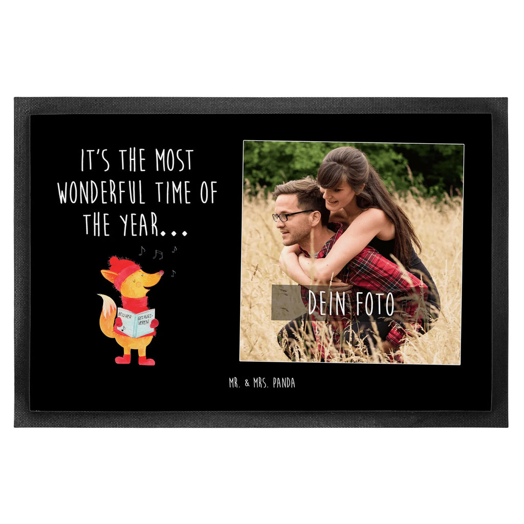 Personalized Photo Doormat Fox Singer Personalisierte Foto Fußmatte, Winter, Weihnachten, Weihnachtsdeko, Nikolaus, Advent, Heiligabend, Wintermotiv, Singen, Fuchs, Weihnachtslieder, Geschenk Sänger, Füchse, Sänger