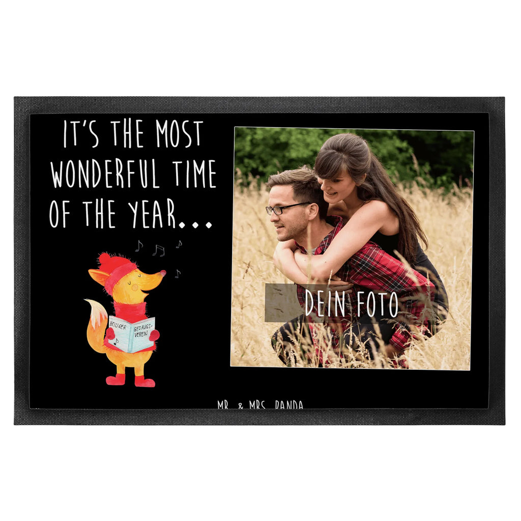 Personalized Photo Doormat Fox Singer Personalisierte Foto Fußmatte, Winter, Weihnachten, Weihnachtsdeko, Nikolaus, Advent, Heiligabend, Wintermotiv, Singen, Fuchs, Weihnachtslieder, Geschenk Sänger, Füchse, Sänger