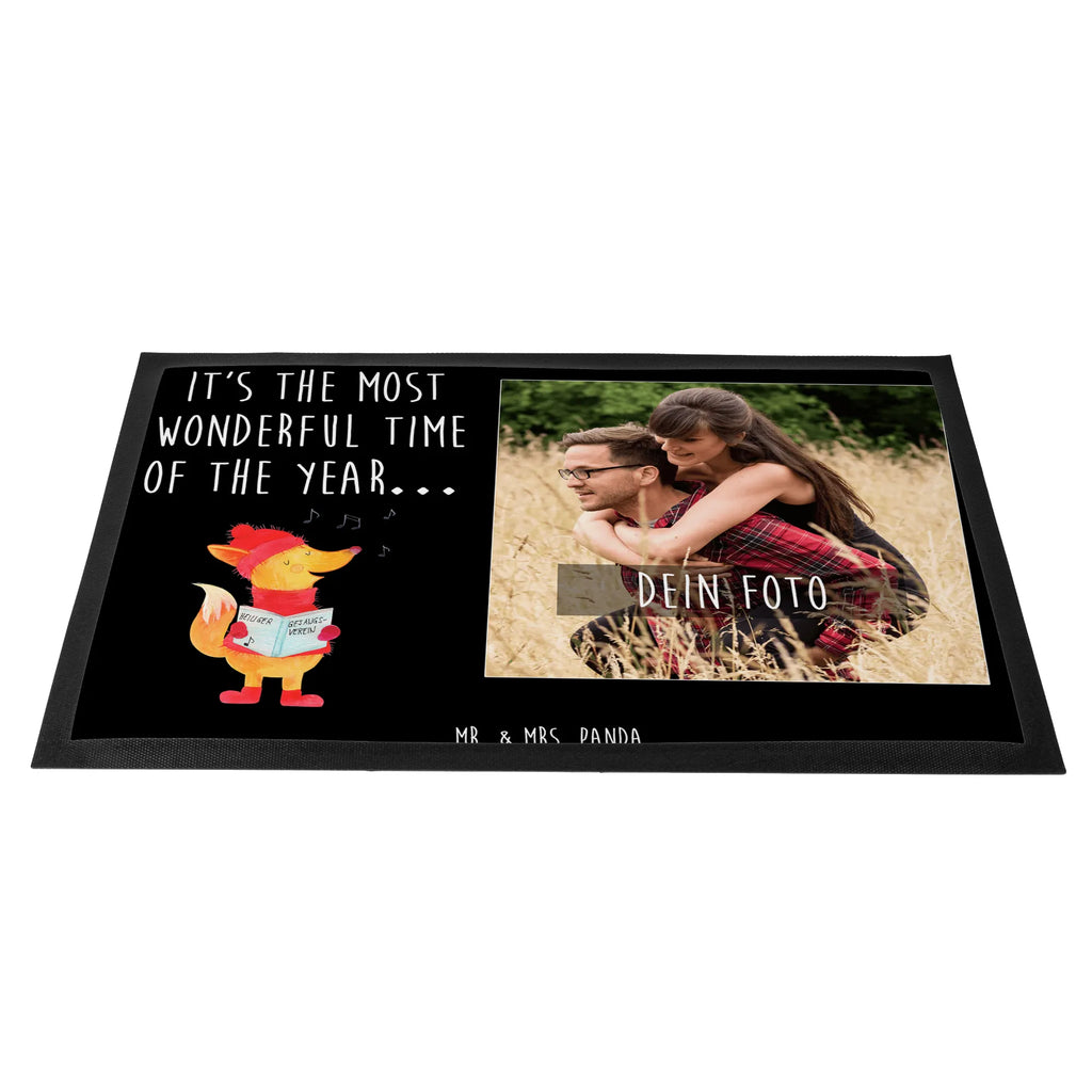 Personalized Photo Doormat Fox Singer Personalisierte Foto Fußmatte, Winter, Weihnachten, Weihnachtsdeko, Nikolaus, Advent, Heiligabend, Wintermotiv, Singen, Fuchs, Weihnachtslieder, Geschenk Sänger, Füchse, Sänger