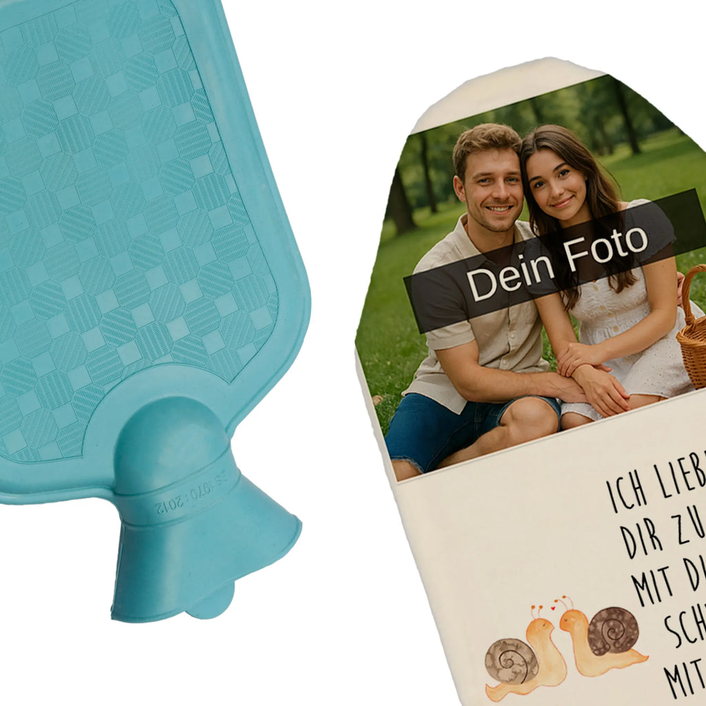 Personalized Photo Hot Water Bottle Snails in love Personalisierte Foto Wärmflasche, Liebe, Partner, Freund, Freundin, Ehemann, Ehefrau, Heiraten, Verlobung, Heiratsantrag, Liebesgeschenk, Jahrestag, Hocheitstag