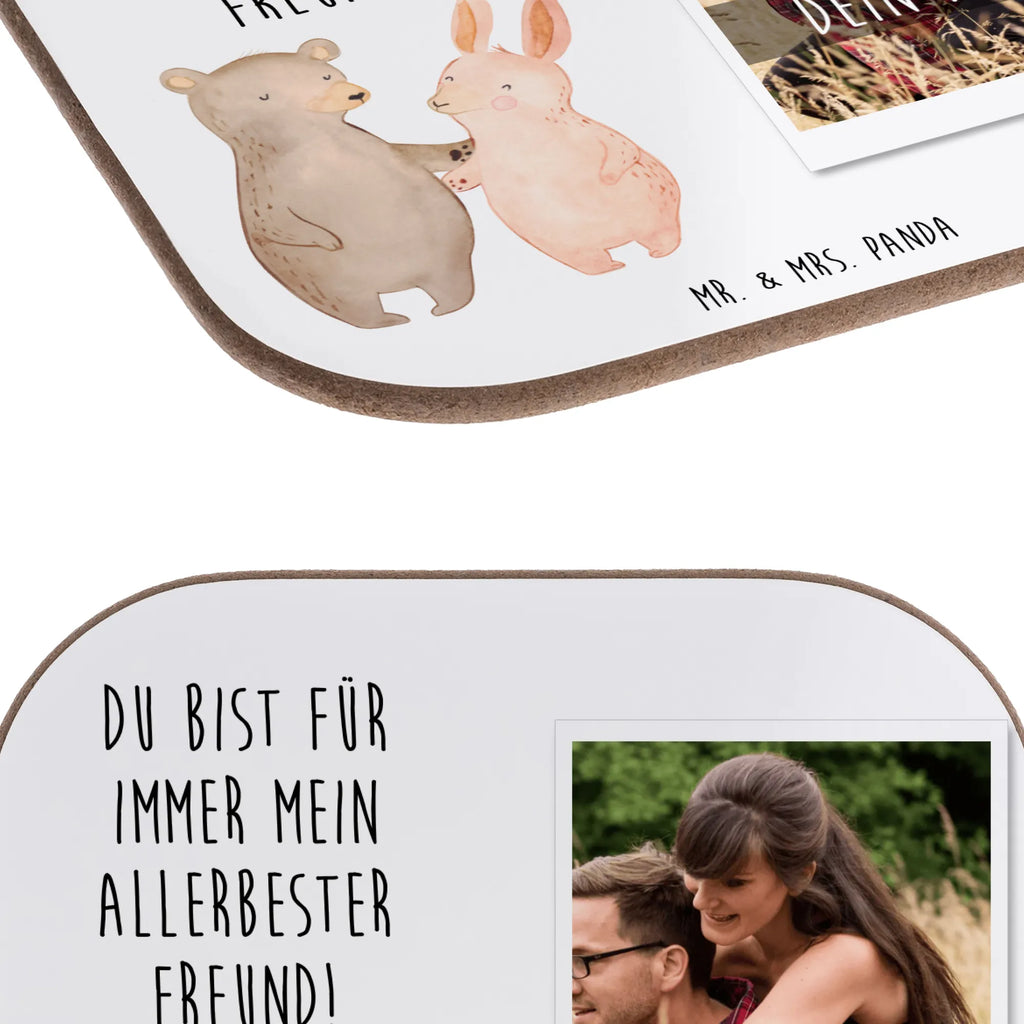 Personalisierter Foto Untersetzer Bär und Hase Umarmen Personalisierter Foto Untersetzer, Liebe, Partner, Freund, Freundin, Ehemann, Ehefrau, Heiraten, Verlobung, Heiratsantrag, Liebesgeschenk, Jahrestag, Hocheitstag, Hase, Bär, best friends, Bärchen, bester Freund, Freunde