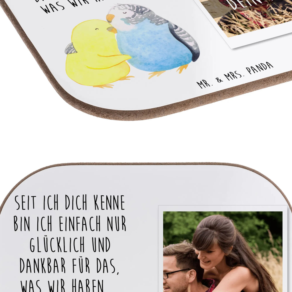 Personalisierter Foto Untersetzer Wellensittich Liebe Personalisierter Foto Untersetzer, Liebe, Partner, Freund, Freundin, Ehemann, Ehefrau, Heiraten, Verlobung, Heiratsantrag, Liebesgeschenk, Jahrestag, Hocheitstag, Kuscheln, Vögel, Vertrauen, Wellensittich, Nähe