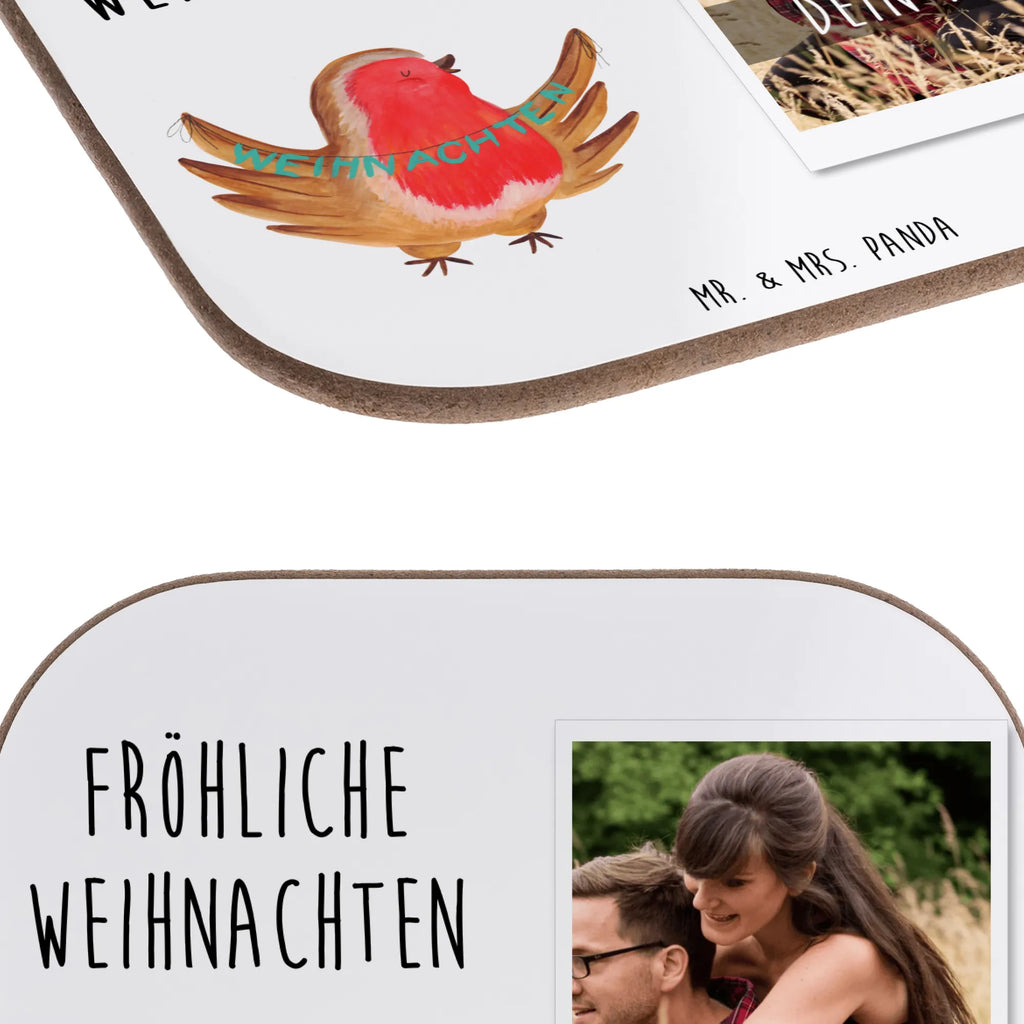 Personalized Photo Coaster robin Christmas Personalisierter Foto Untersetzer, Winter, Weihnachten, Weihnachtsdeko, Nikolaus, Advent, Heiligabend, Wintermotiv, Weihnachtsgruß, xmas, Vogel, Weihnachtsmotiv, Frohe Weihnachten