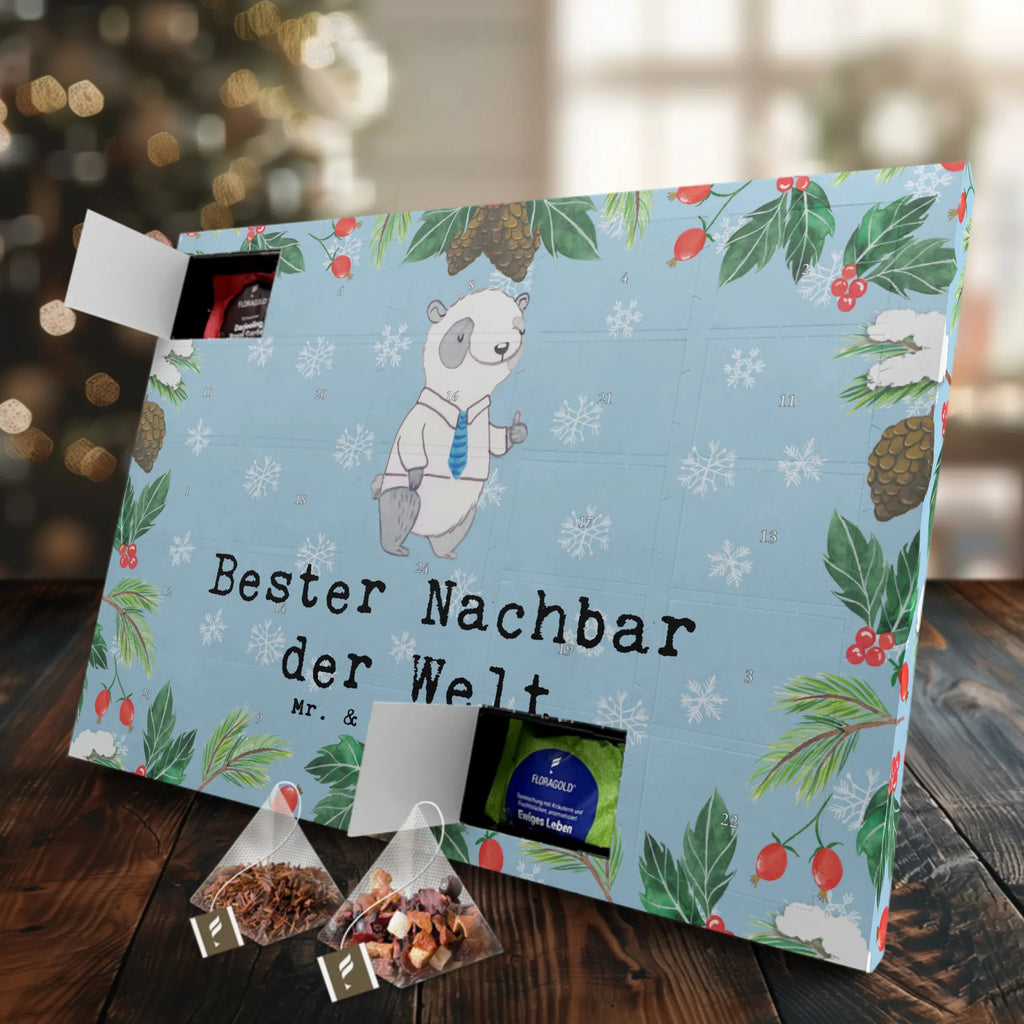 Tee Adventskalender Panda Bester Nachbar der Welt Adventskalender mit Tee, Tee Adventskalender, Adventskalender, Geschenkidee, Geschenk, Schenken, Mitbringsel, Geburtstag, Geburtstagsgeschenk, für, Danke, Dankeschön, Bedanken, Freude machen, Geschenktipp, Nachbar, Anwohner, Freund, Bewohner, Freundschaft, Nachbarschaft, Angrenzer, Nachbarn