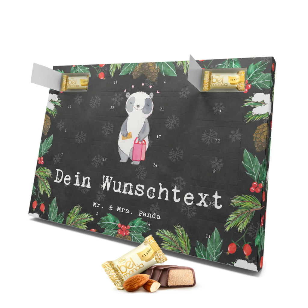 Personalisierter Marzipan Adventskalender Panda Beste Shoppingbegleitung der Welt Personalisierter Marzipan Adventskalender, für, Dankeschön, Geschenk, Schenken, Geburtstag, Geburtstagsgeschenk, Geschenkidee, Danke, Bedanken, Mitbringsel, Freude machen, Geschenktipp, Queen, Freundin, Shopping, Begleitung, Shopping-Queen, bff, Shoppen, Einkaufen, Shoppingbegleitung, Freund, Partner, Bester, Shoppingpartner