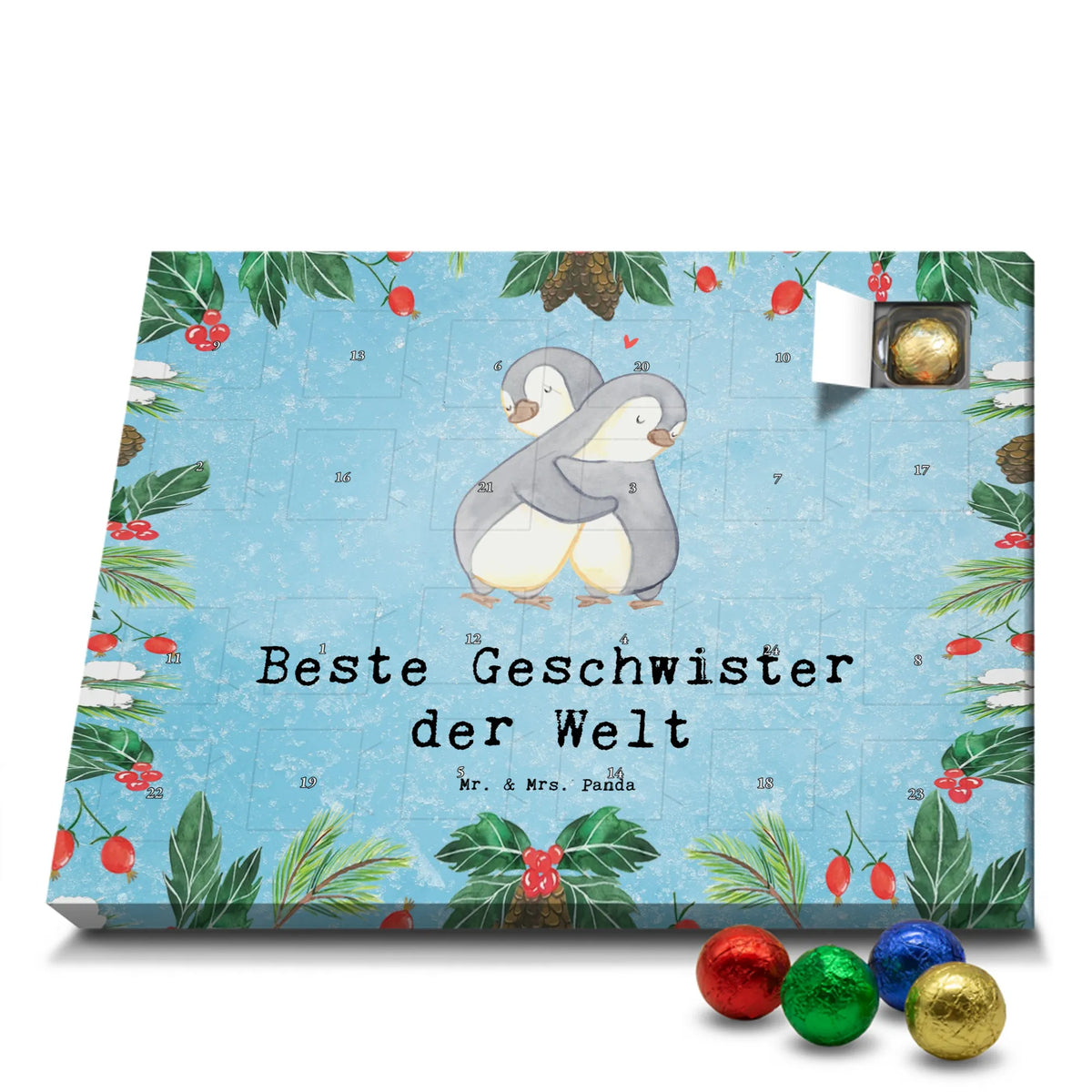 Chocolate advent calendar penguin Best siblings in the world gift, birthday, gift idea, birthday present, giving, thank you, for, make you happy, gift tip, Siblings, brothers, offspring, sisters