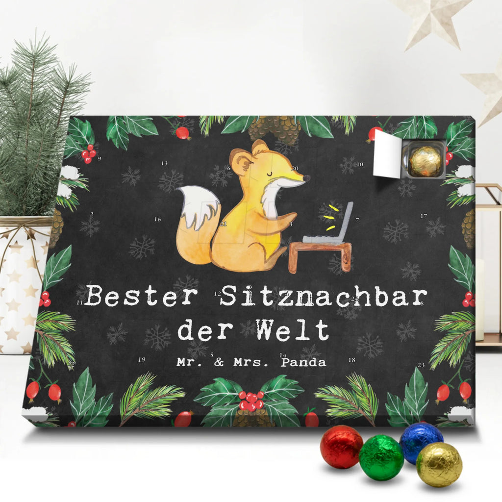 Chocolate advent calendar Fox Best seat neighbor in the world gift, birthday, gift idea, birthday present, giving, thank you, for, make you happy, gift tip, neighbor, chair neighbor, university, school, college, table neighbor, Seat neighbor, classmate, fellow student