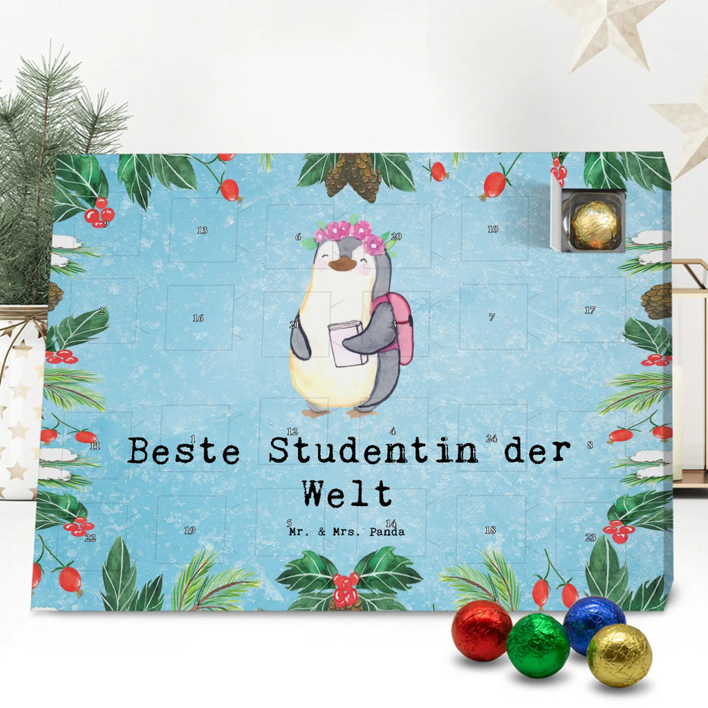 Chocolate advent calendar penguin Best student in the world gift, thank you, birthday present, giving, birthday, gift tip, make you happy, for, gift idea, college, study, university, humorous, daughter, students, graduation, fun, model student