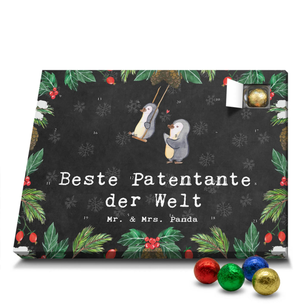 Chocolate advent calendar penguin Best godmother in the world gift, birthday, gift idea, birthday present, giving, thank you, for, make you happy, gift tip, nephew, godfather aunt, niece, christening partner, baptism, little thing, favorite aunt, Godmother