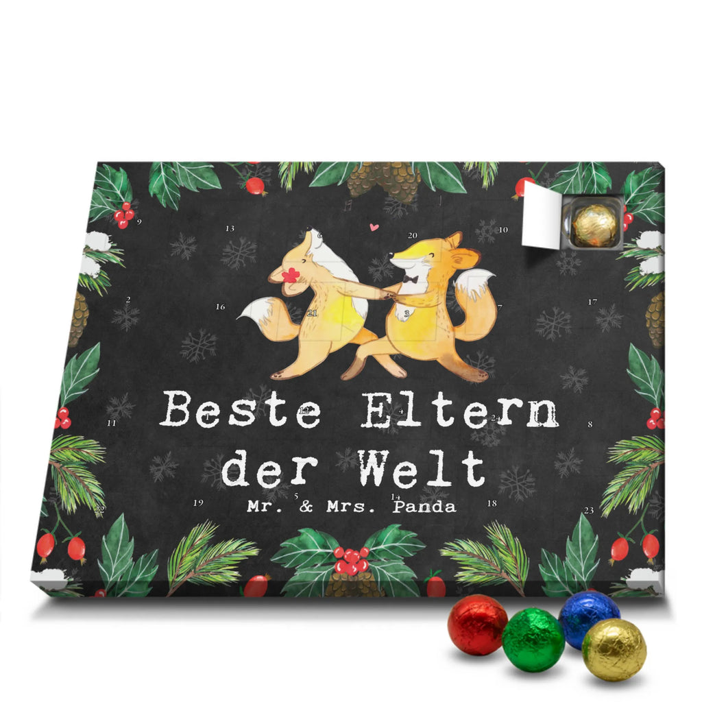 Chocolate advent calendar Fox Best parents in the world gift, birthday, gift idea, birthday present, giving, thank you, for, make you happy, gift tip, mom and dad, parents, parents couple, producer