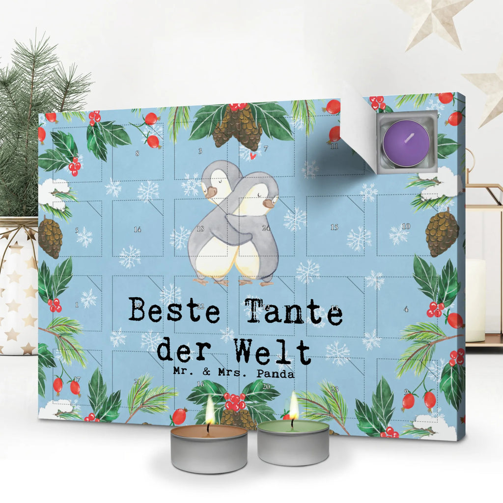 Scented candle advent calendar penguin best aunt in the world for, thank you, gift, giving, birthday, birthday present, gift idea, souvenir, make you happy, gift tip, Aunt, little thing, nephew, niece, family, godmother, christening partner, godfather aunt, baptism, favorite aunt